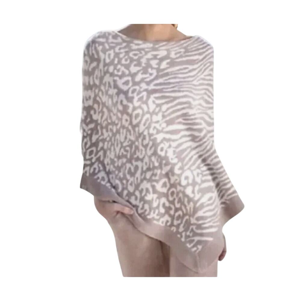 Barefoot Dreams Cozy Chic Ultra Lite Ocean Breeze Womens Poncho Size OS Plus